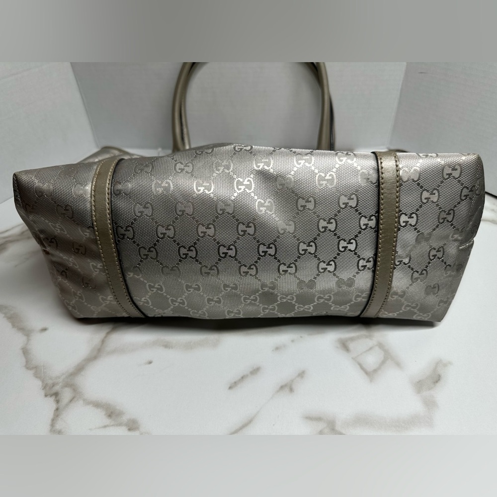 Authentic GUCCI GG implementation Tote Bag Silver w/COA - Picture 8 of 15